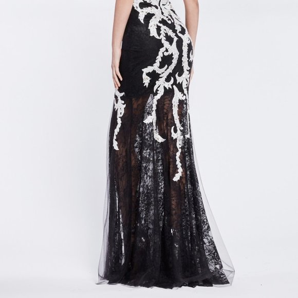 NEW BLACK/WHITE  Sweetheart Neck Strapless Sheath Prom Dress CDC37 - Picture 3 of 5